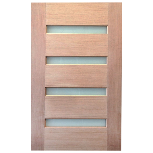 1200X2040X40mm Entrance Solid Timber Veneer External Front Entry Door Glass 030