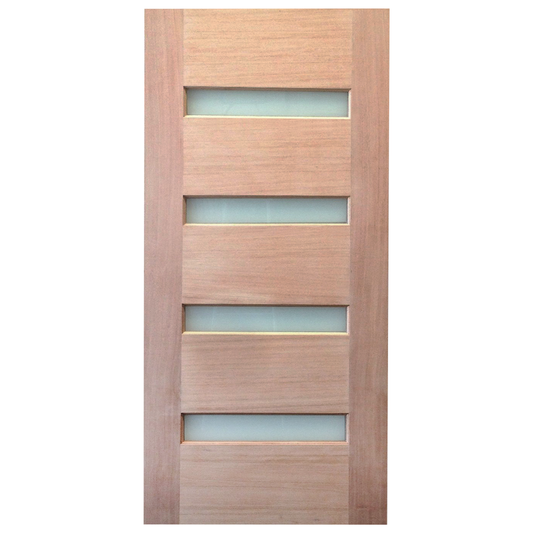 920X2040X40mm Entrance Solid Timber Veneer External Front Entry Door Glass 030