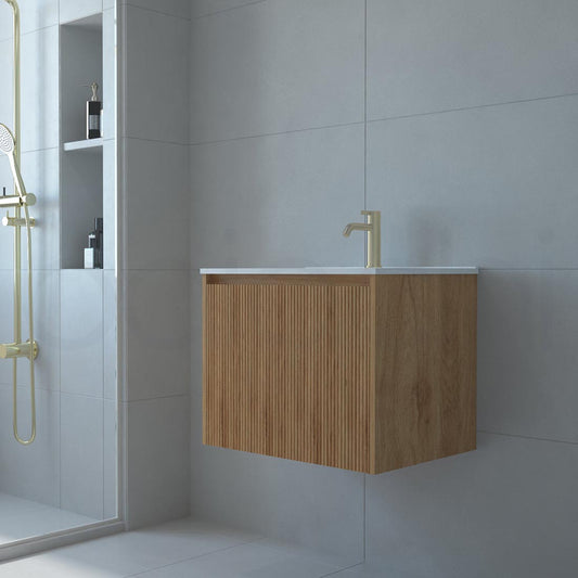 Baiachi Clermont 600 Fluted Timber Bathroom Vanity Wall Hung Cabinet