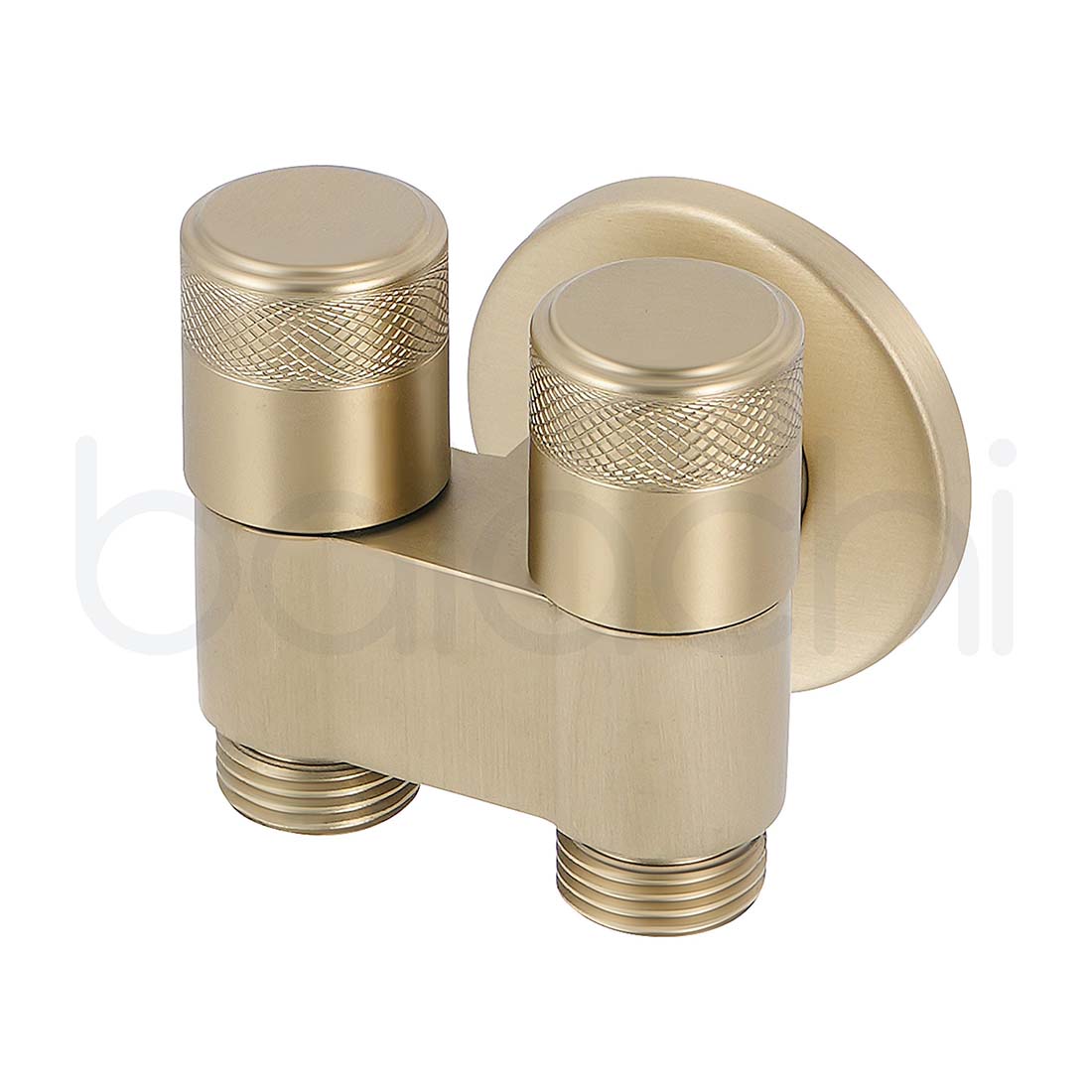 Baiachi Shattaf Twin Mini Cistern Stop Stainless Steel Quarter Turn with Backflow Valve PVD Brushed Gold