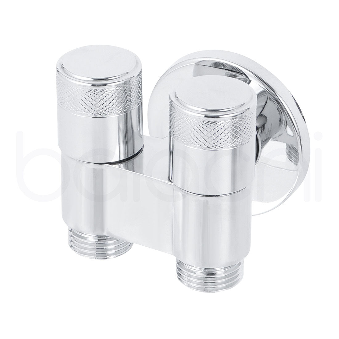 Baiachi Shattaf Twin Mini Cistern Stop Stainless Steel Quarter Turn with Backflow Valve Chrome