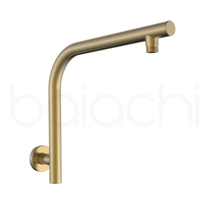 Moreton Round High Rise Wall Shower Arm Matte Brushed Gold