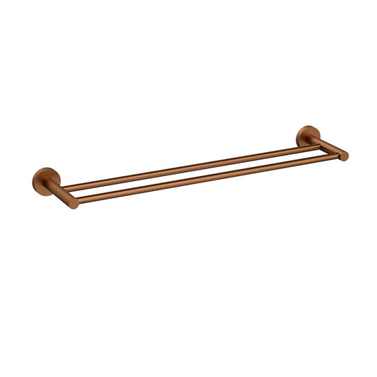 Otus Double Towel Rail 600mm Brushed Copper