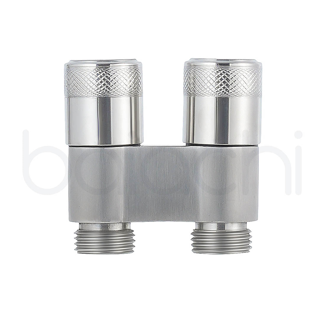 Baiachi Shattaf Twin Mini Cistern Stop Stainless Steel Quarter Turn with Backflow Valve Brushed Nickel