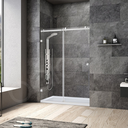 Frameless Wall to Wall Adjustable Sliding Shower Screen 1300x2000mm Chrome