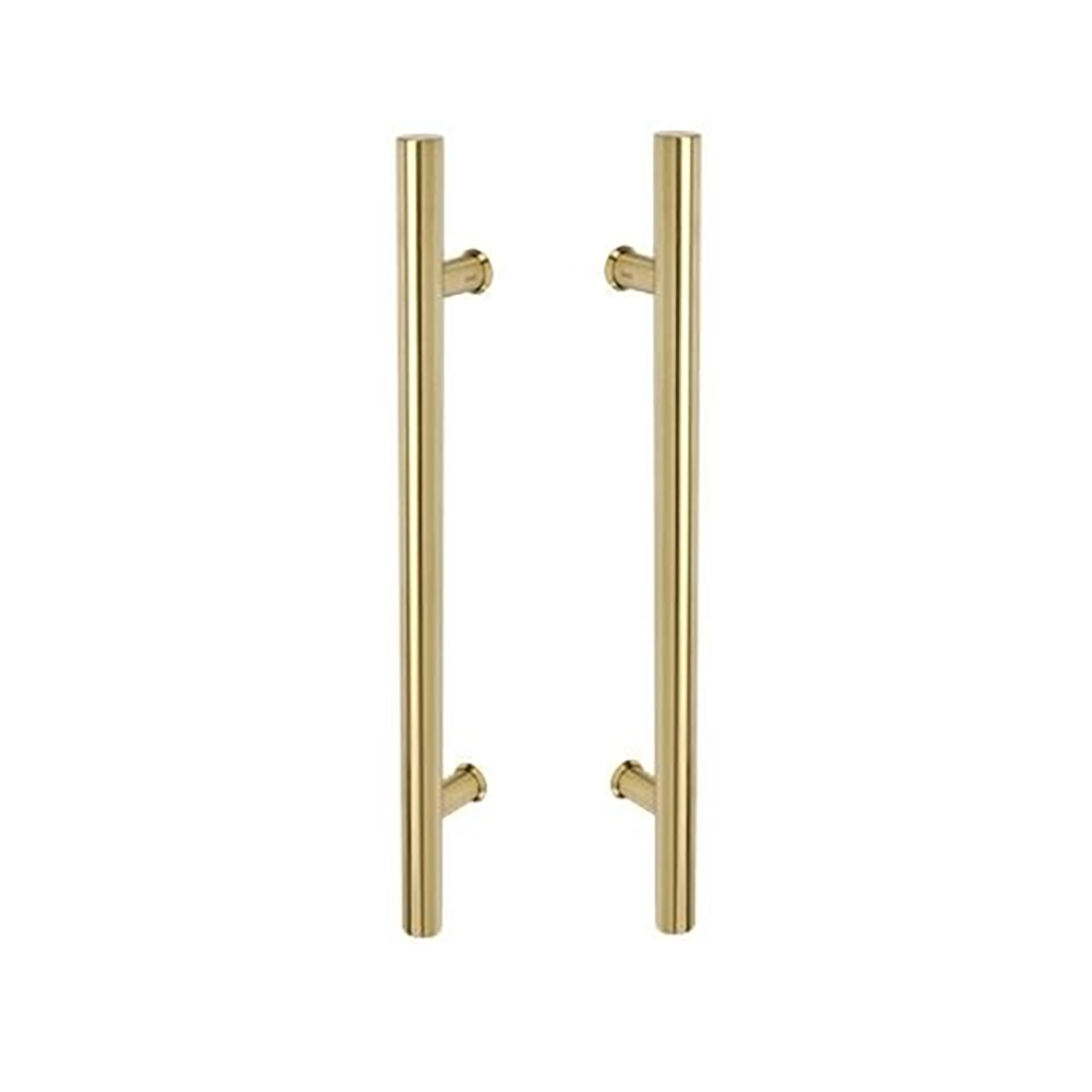 Zanda Round Door Pull Handle Back to Back 600mm Satin Brass 316SS