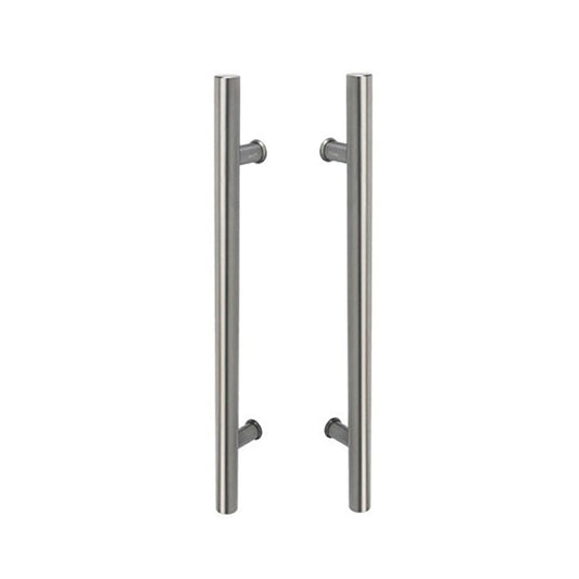 Zanda Round Door Pull Handle Back to Back 600mm Graphite Nickel 316SS