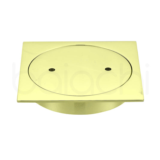 Baiachi Bathroom 100mm Clear Out Floor Waste Brushed Gold