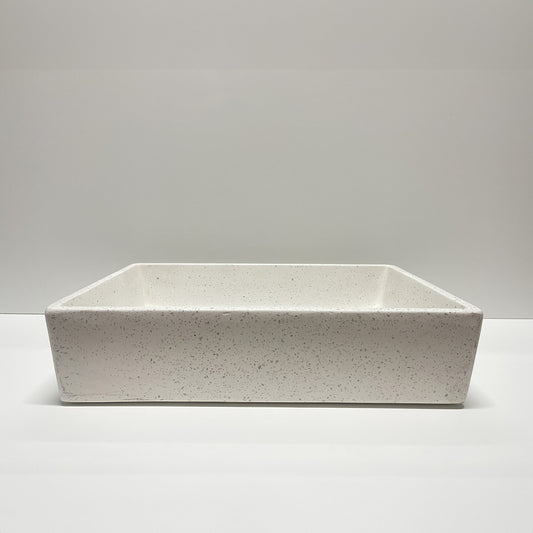 Spring Hill Designs Aila Rectangular Above Counter Concrete Basin White Terrazzo