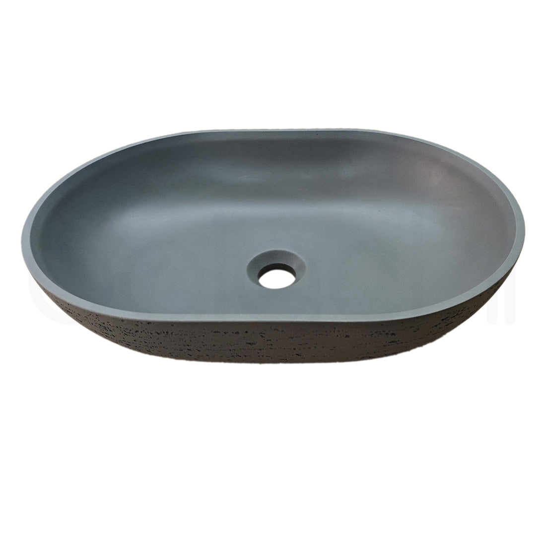 Baiachi Travertine Oval Concrete Bathroom Counter Top Basin Ankara Charcoal