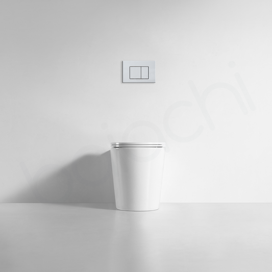 Ballina Rimless In Wall Toilet Suite with Square Chrome Flushing Buttons