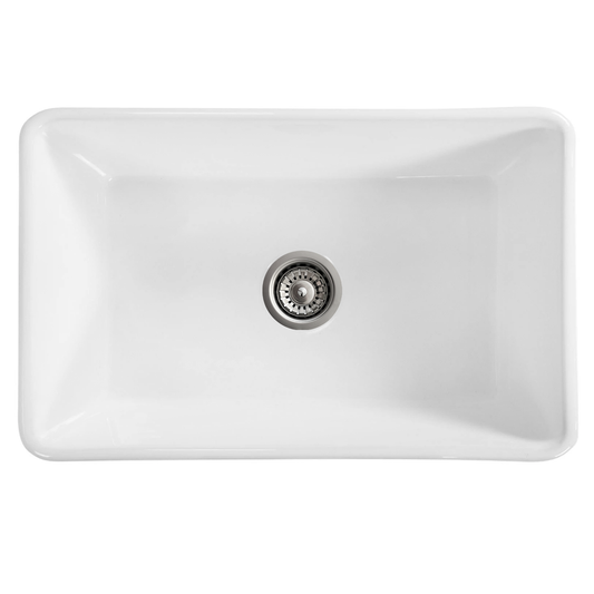 Baiachi 765X455X255mm Butler Farmhouse Fireclay Kitchen Laundry Sink Stainless Steel Waste