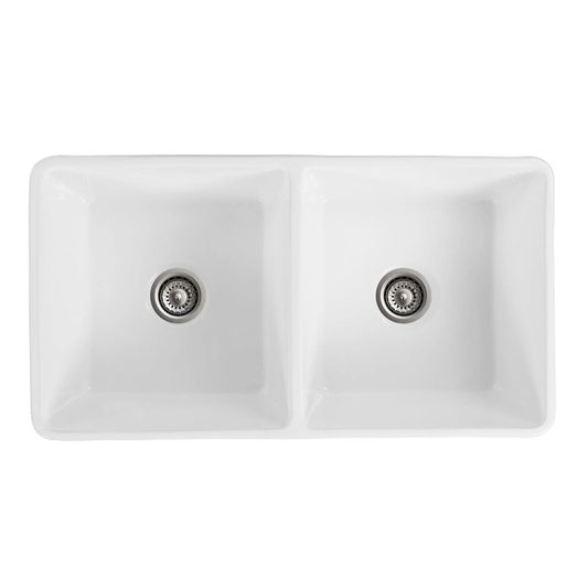 Baiachi 845X455X255mm Butler Farmhouse Fireclay Kitchen Laundry Sink Stainless Steel Waste