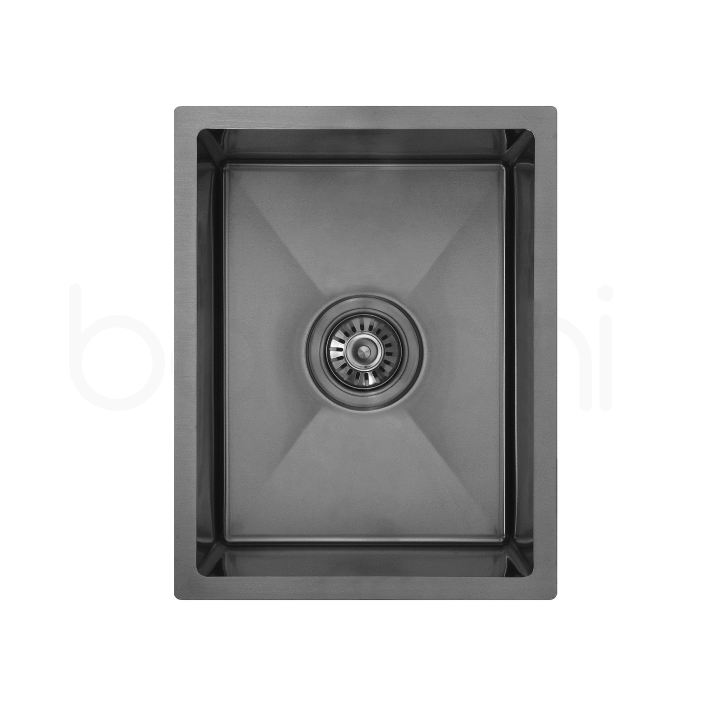 340X440mm Handmade Laundry Kitchen Sink Top/Under Mount Gun Metal