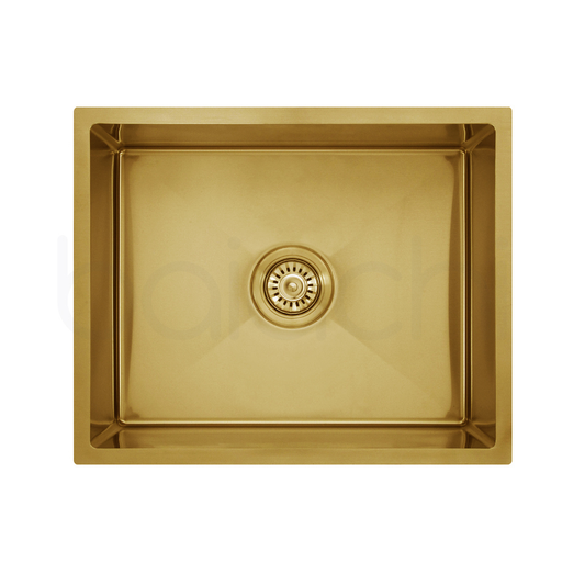 540X440mm Handmade Laundry Kitchen Sink Top/Under Mount Brushed Gold