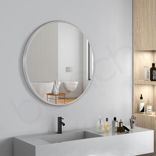 Baiachi Otus Round 600mm Frame Mirror Brushed Silver
