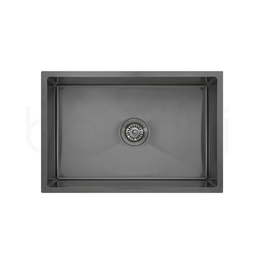 640X440mm Handmade Laundry Kitchen Sink Top/Under Mount Gun Metal