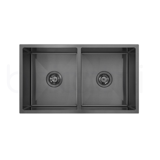 760X440mm Handmade Laundry Kitchen Sink Top/Under Mount Gun Metal