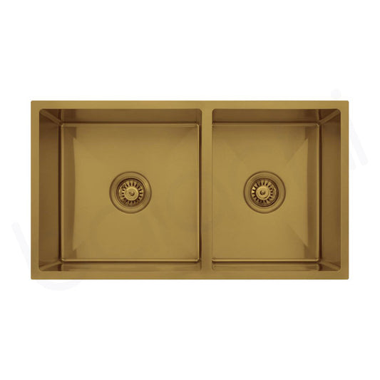 780X440mm Handmade Laundry Kitchen Sink Top/Under Mount Brushed Gold