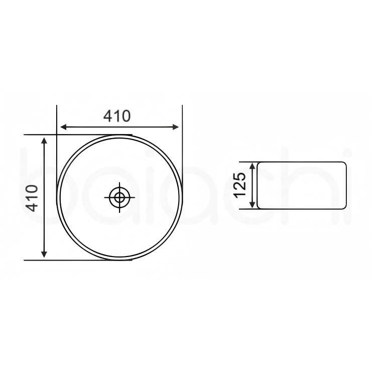 Baiachi 410mm Ceramic Above Counter Basin White