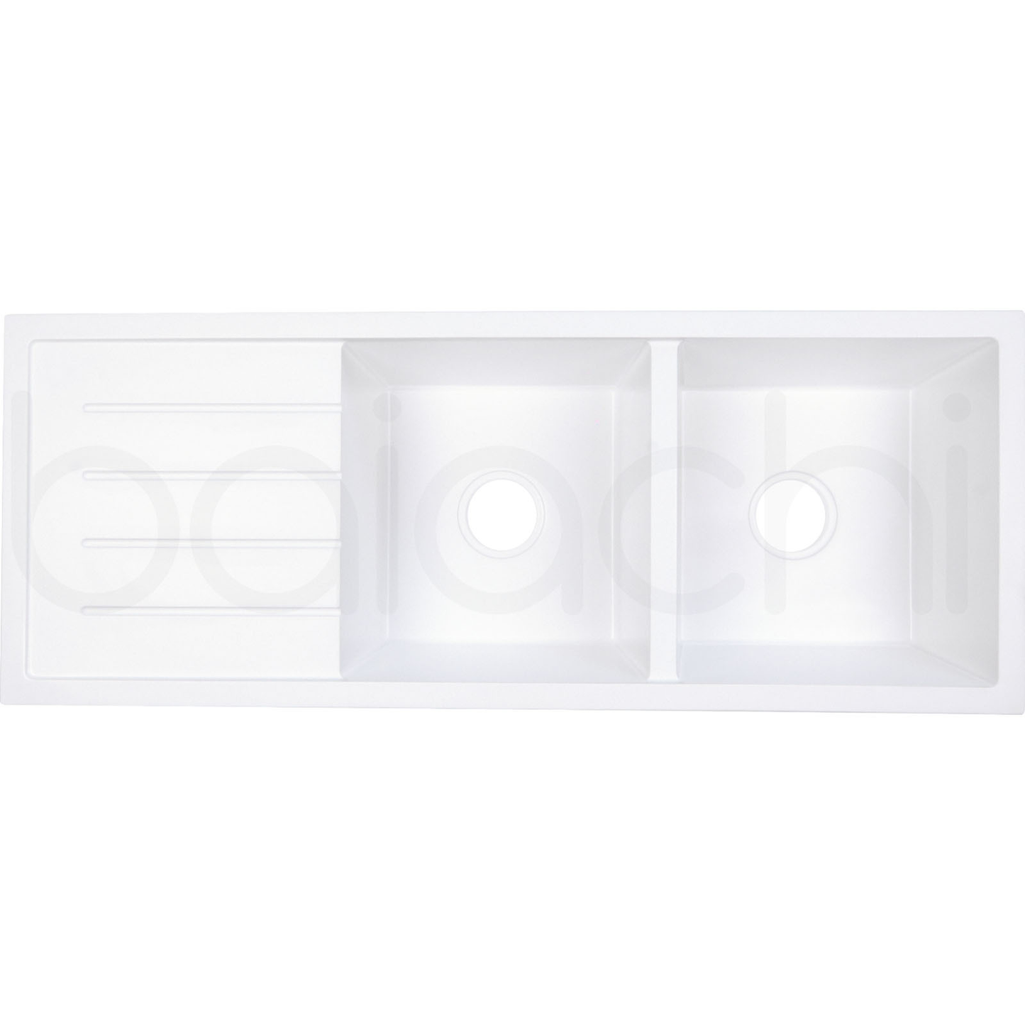 Baiachi Double Bowl and Drainer Granite Kitchen Sink White