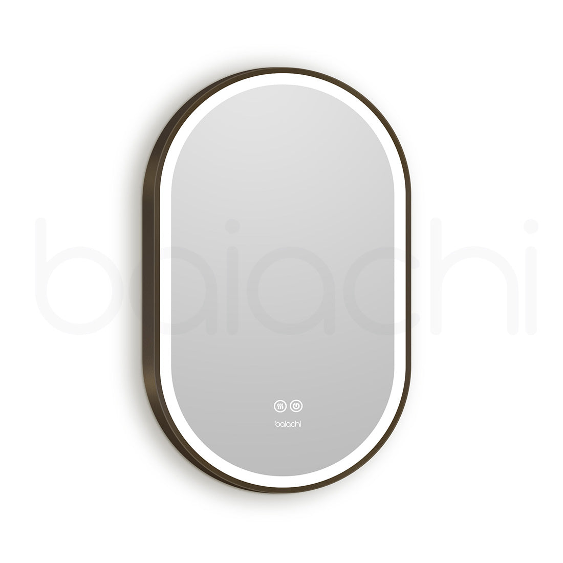 Baiachi Cora LED Oval 600mmx900mm Frame Mirror Antique Brass
