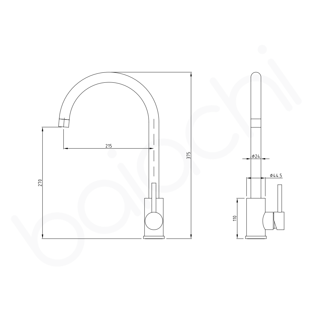 Baiachi Moreton Slimline Sink Mixer Chrome