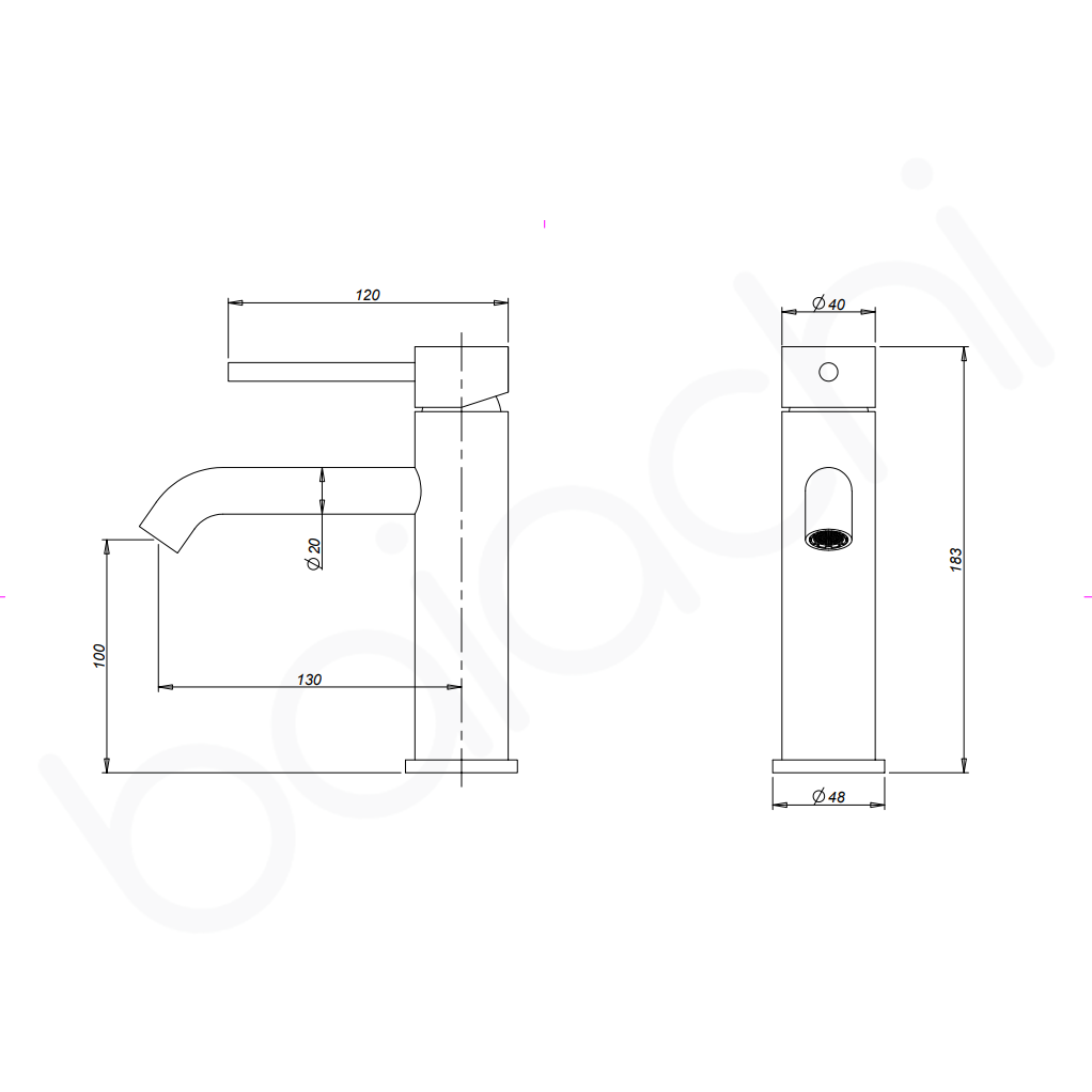 Baiachi Moreton Slimline Basin Mixer Chrome