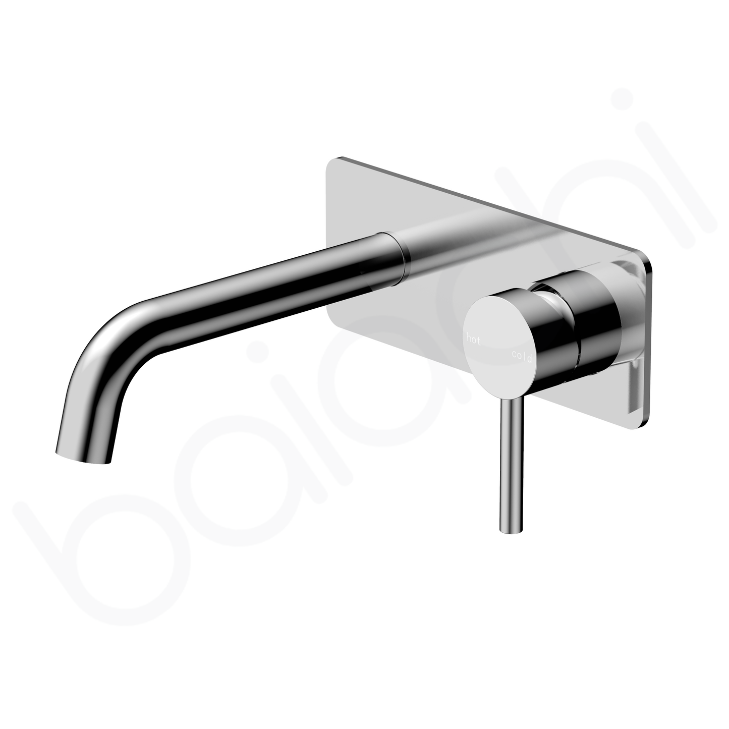 Baiachi Moreton Slimline Wall Basin Mixer Stainless Steel Chrome