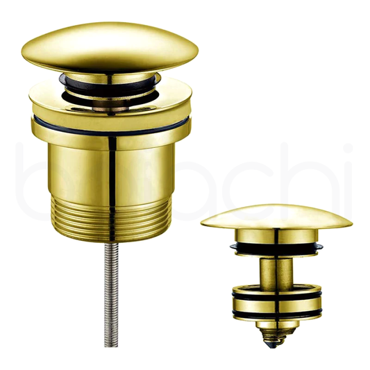 Dome Pop Up Waste Drain Universal 40mm Built-in Removable Filter Brushed Gold