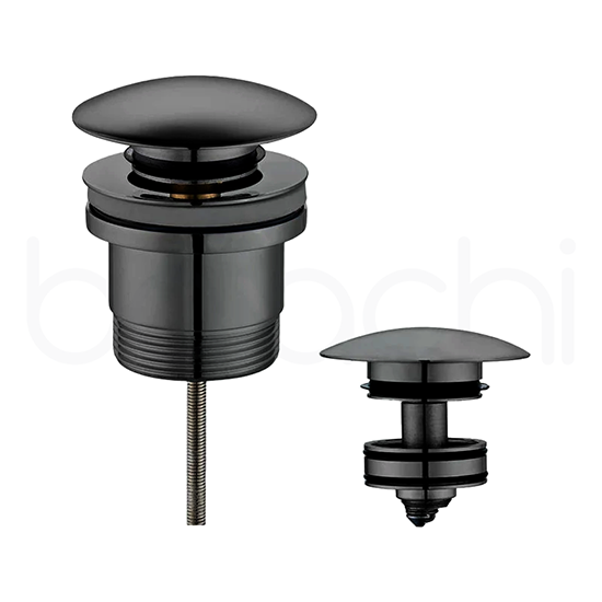 Dome Pop Up Waste Drain Universal 40mm Built-in Removable Filter Gun Metal