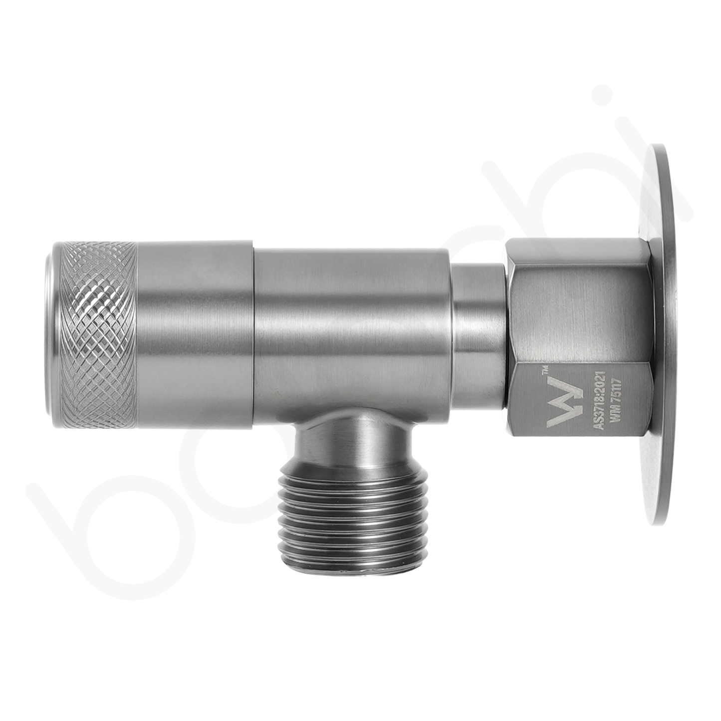 Baiachi Shattaf Loose Nut Mini Cistern Stop Stainless Steel Quarter Turn with Backflow Valve