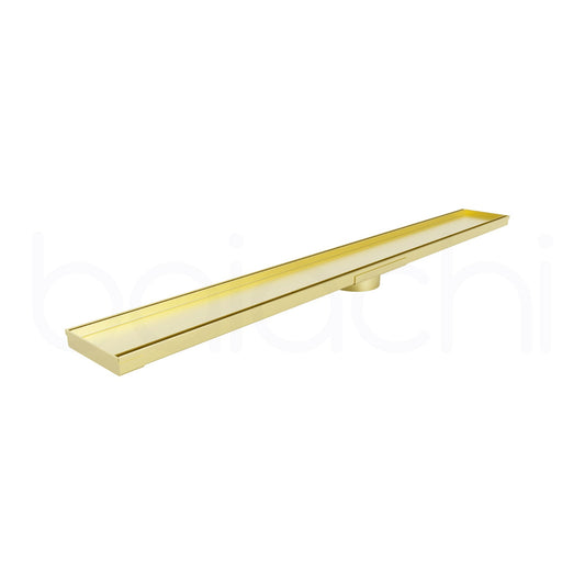 601-900mm Linear Tile Insert Adjustable Floor Waste Brushed Gold