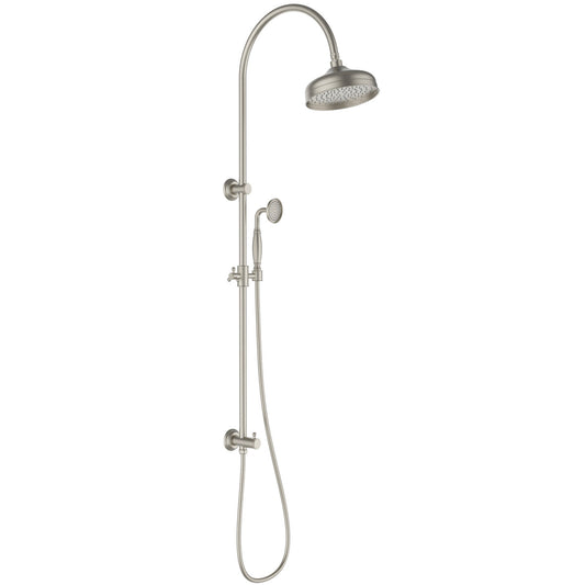 Ikon Clasico round multi function shower Combo Brushed Nickel