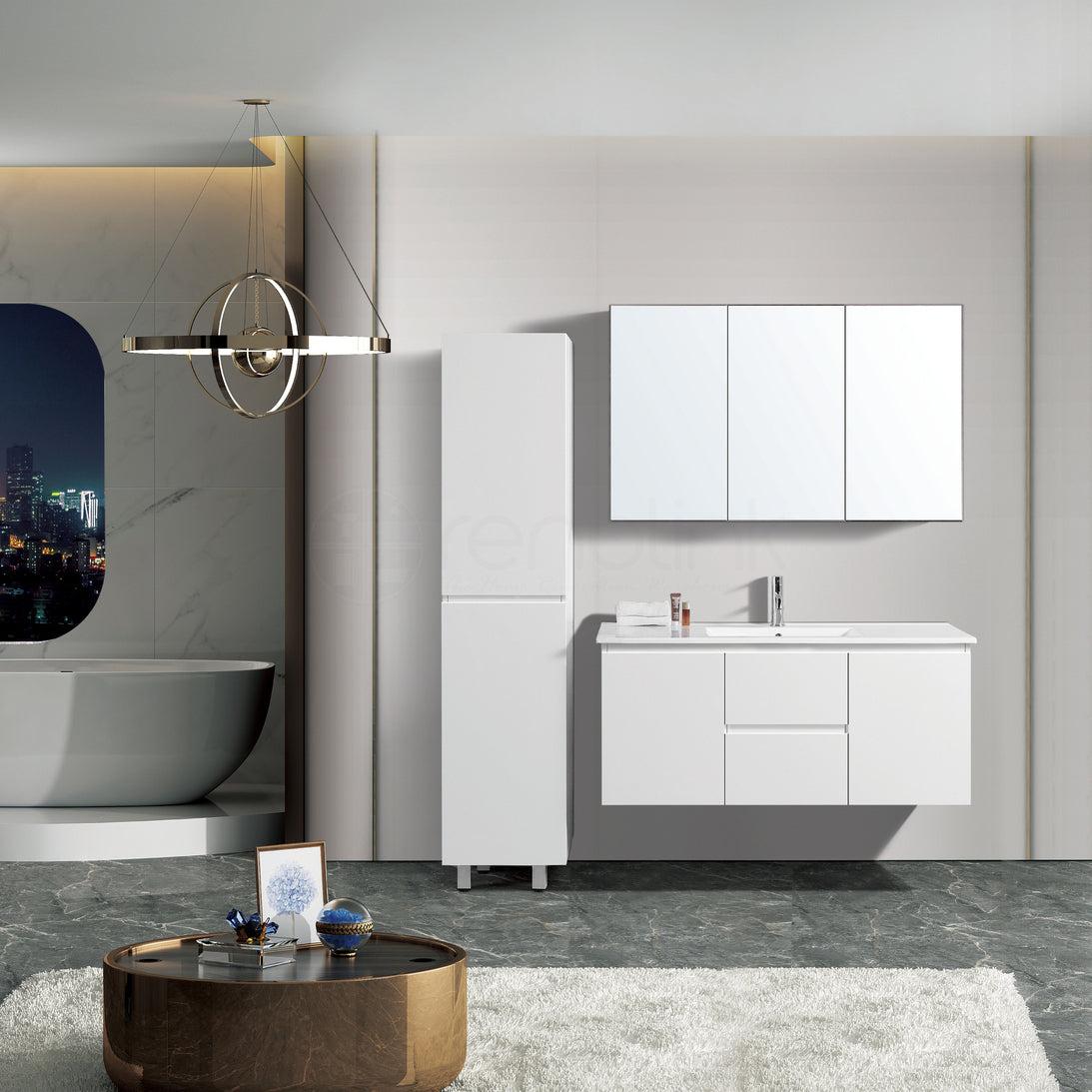 Ivana 1200mm PVC Water Proof Wall Hung Bathroom Vanity Cabinet