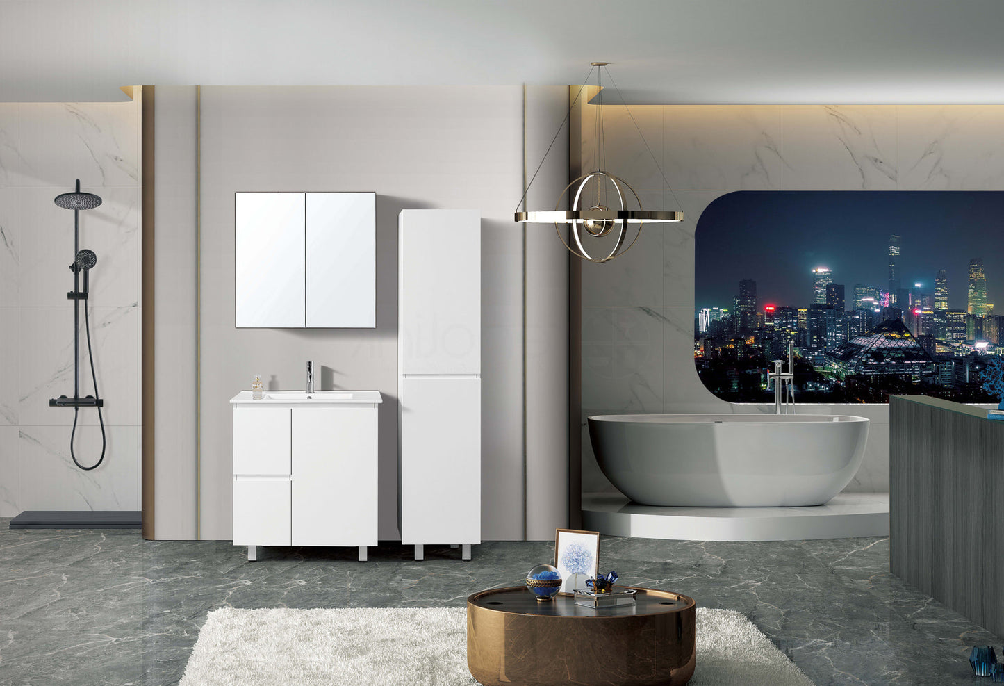 Ivana 750mm PVC Water Proof Bathroom Vanity Left Drawers Cabinet