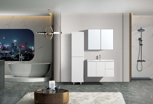 Ivana 900mm PVC Water Proof Wall Hung Bathroom Vanity Right Drawers Cabinet