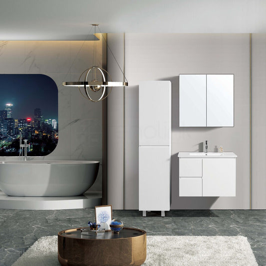 Lucena 750mm Slim PVC Water Proof Wall Hung Bathroom Vanity Left Drawers Cabinet