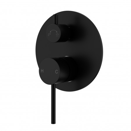 Otus Slimline SS Wall Diverter Mixer Matte Black