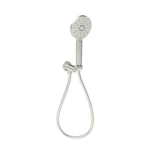 Cora Round Hand Shower On Wall Outlet Bracket Brushed Nickel