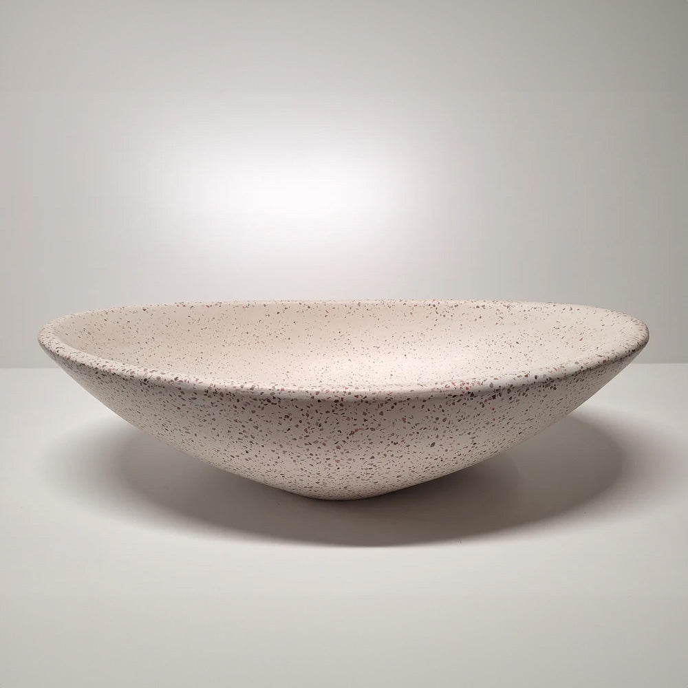 Spring Hill Designs Serica Teardrop Above Counter Concrete Basin White Terrazzo Pink Aggregate