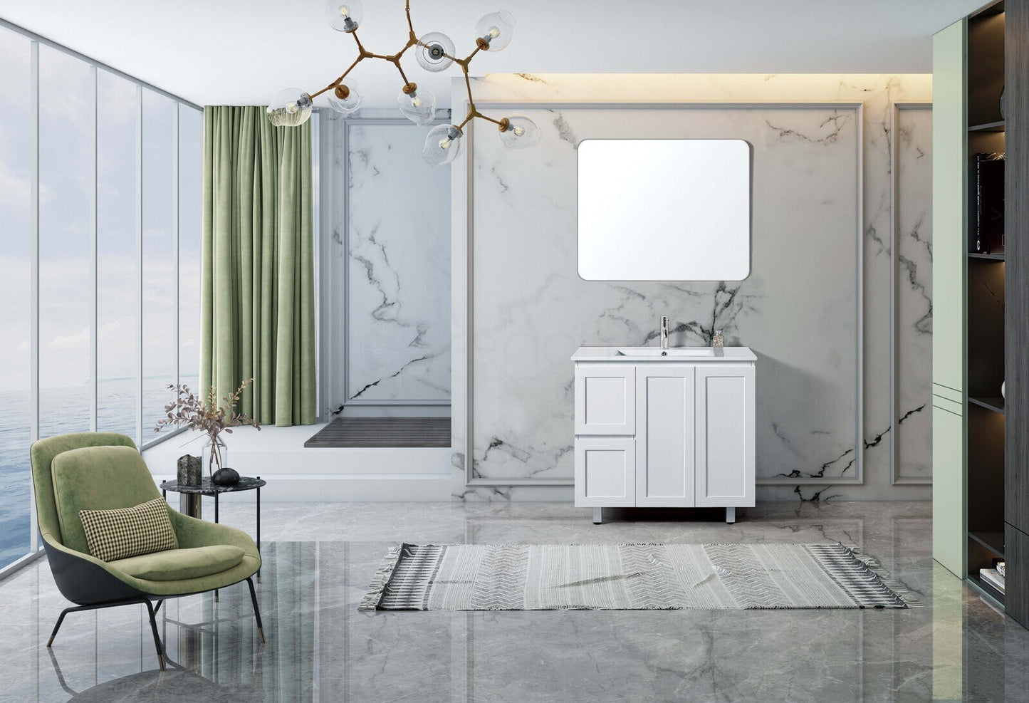 Shaker 900mm PVC Bathroom Vanity Cabinet