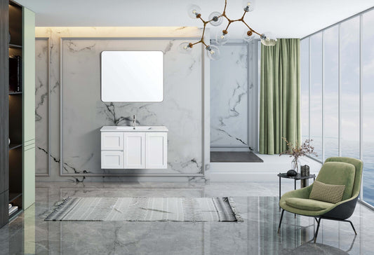 Shaker 900mm Plywood Wall Hung Bathroom Vanity Cabinet