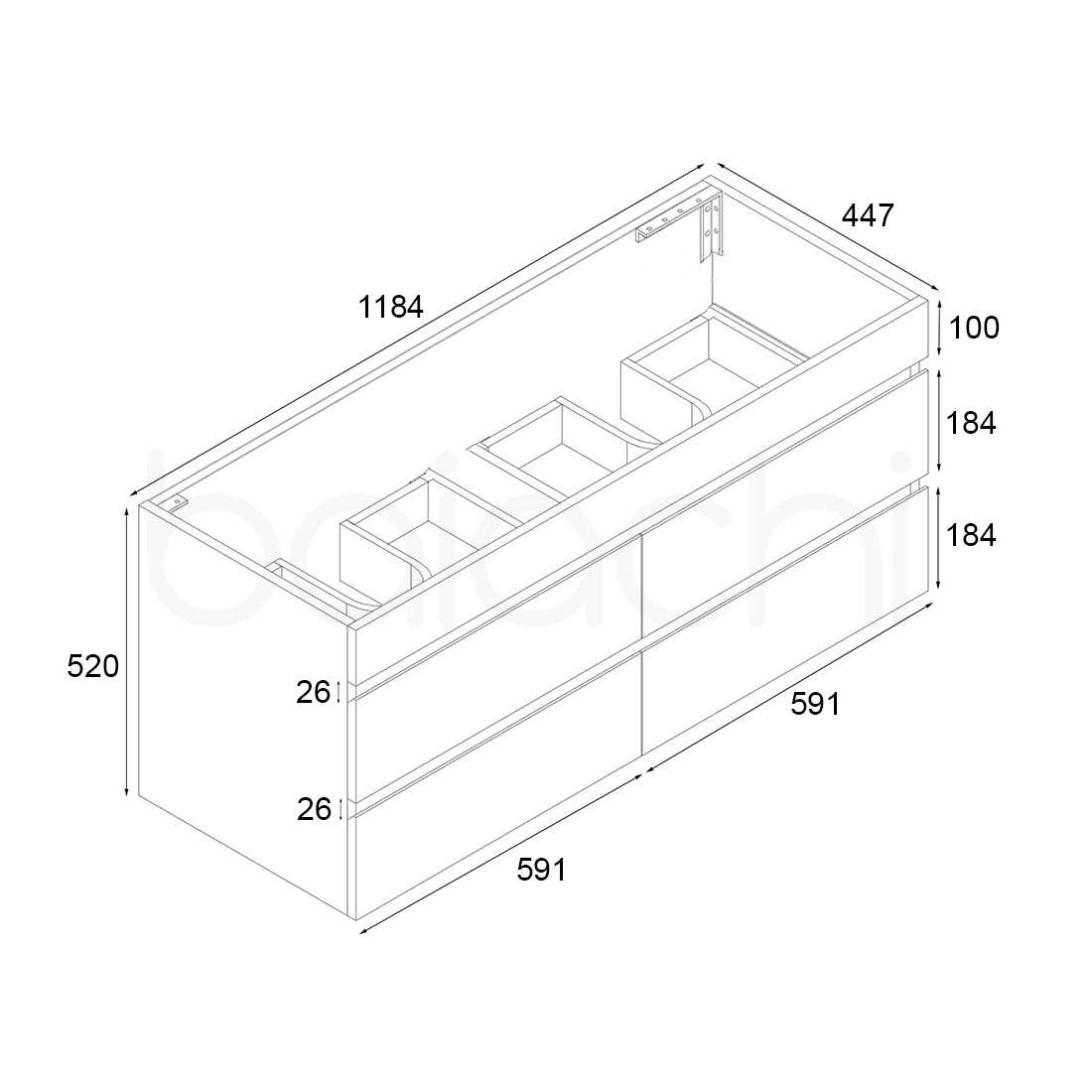 Vellena 1200mm Plywood Prime Oak Wall Hung Bathroom Vanity Cabinet