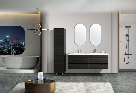 Vellena 1500mm PVC Water Proof Empire Oak Wall Hung Bathroom Vanity Cabinet