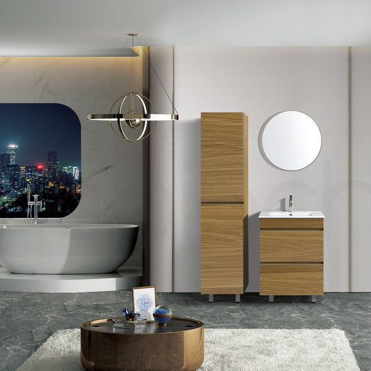 Vellena 600mm Plywood Prime Oak Bathroom Vanity Cabinet