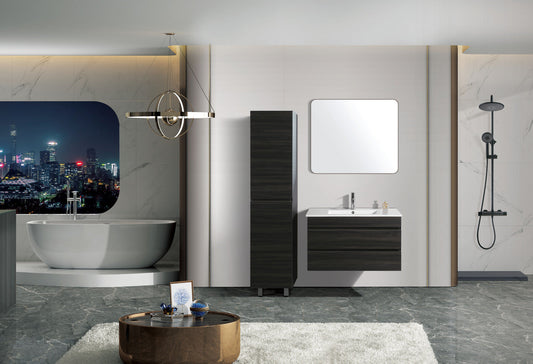 Vellena 900mm PVC Water Proof Empire Oak Wall Hung Bathroom Vanity Cabinet