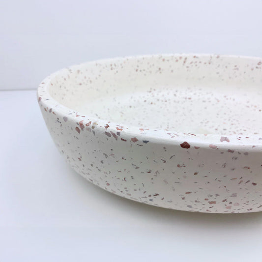 Spring Hill Designs Helia Oval Above Counter Concrete Basin White Terrazzo Pink Aggregate
