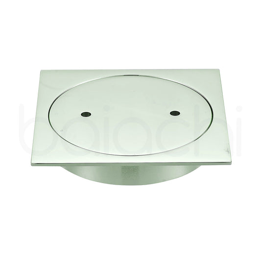 Baiachi Bathroom 100mm Clear Out Floor Waste Brushed Nickel