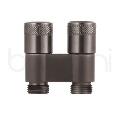 Baiachi Shattaf Twin Mini Cistern Stop Stainless Steel Quarter Turn with Backflow Valve PVD Antique Bronze